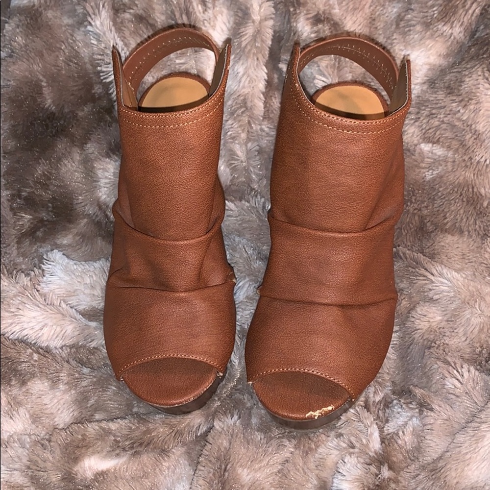 Pleather Wedges